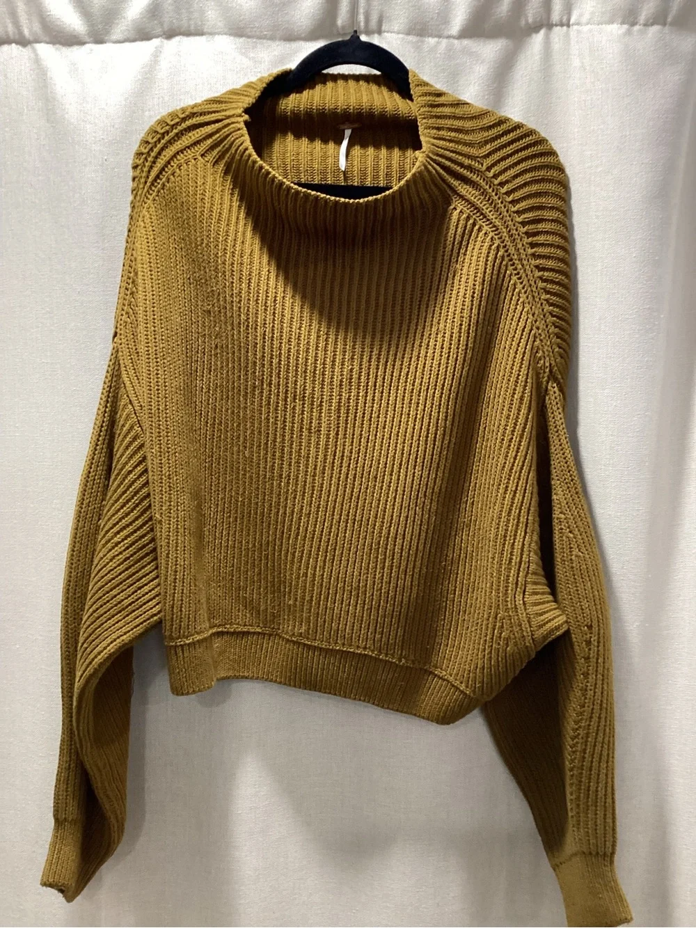 Free People Chunky Knit Sweater | Mustard Gold | Size Small